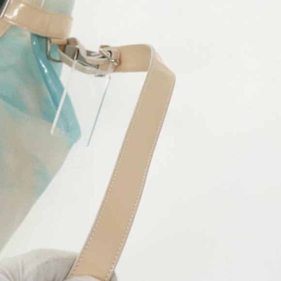 CELINE Shoulder Bag Enamel Leather Blue Cream Silver Auth bs19765 - Picture 9 of 16